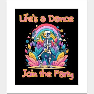 Dancing Skeleton Rainbow Posters and Art